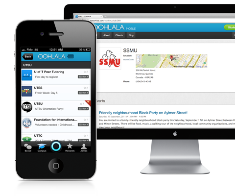 OOHLALA - iPhone app - Webapp - Events list